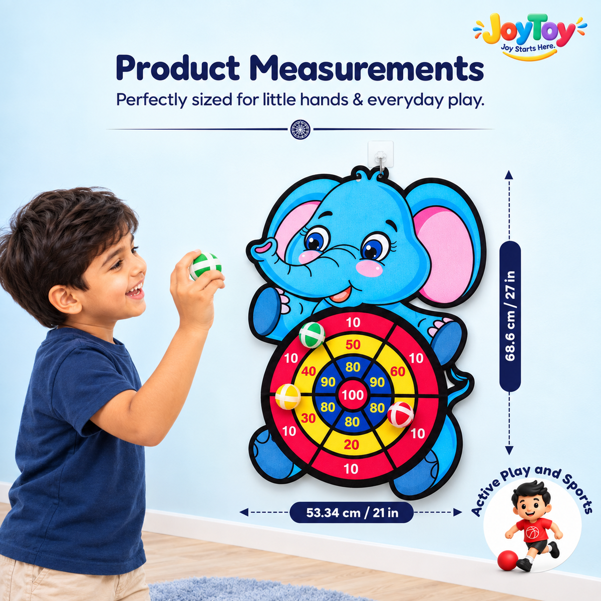 Elephant Sticky Ball Dart Board – Indoor & Outdoor Game