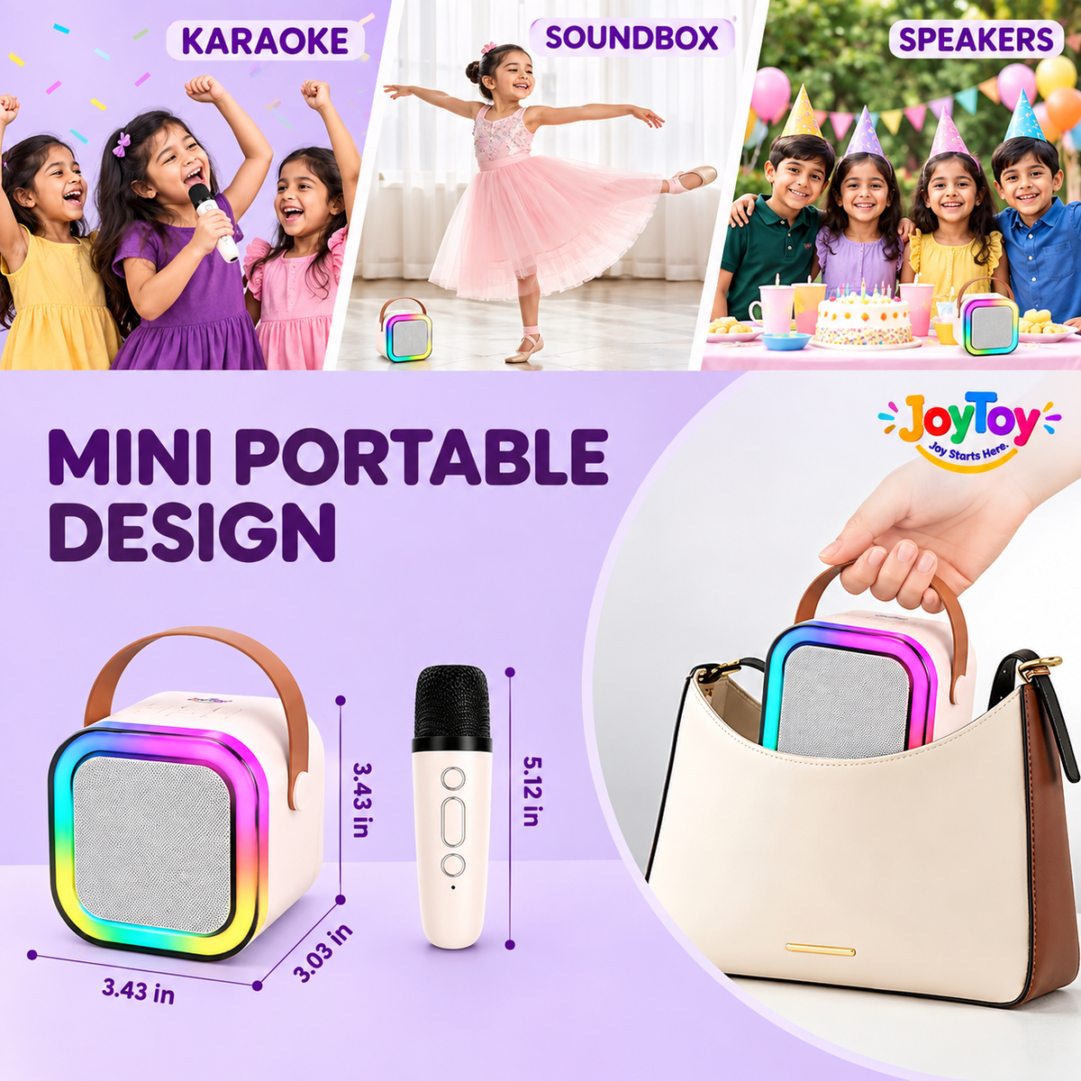 Kids Wireless Karaoke Mic & Bluetooth Speaker