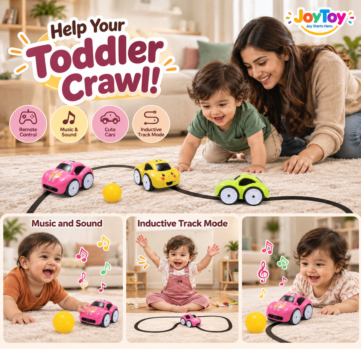 Magic Induction RC Sensor Car – Lights, Music & Smart Follow